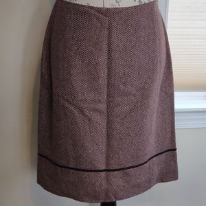 Ann Taylor Factory Burgundy and Cream Aline Skirt